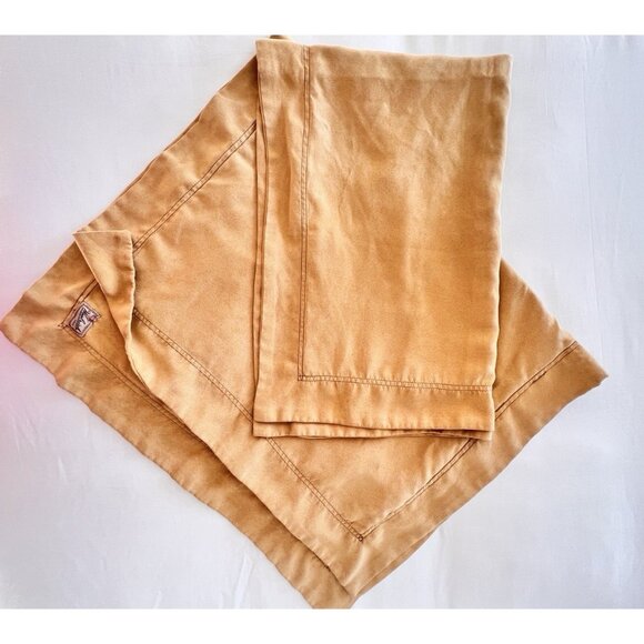 PAIR WOOLRICH  King Size Pillow Shams Ultra Suede Tan Flanged Western 39" x 24" - Picture 6 of 14